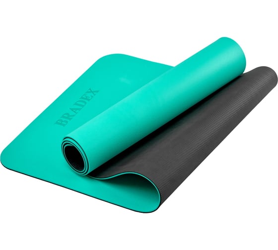 Изображение товара Коврик для йоги и фитнеса BRADEX 183x61x0.6 см, TPE, мятный SF 1037