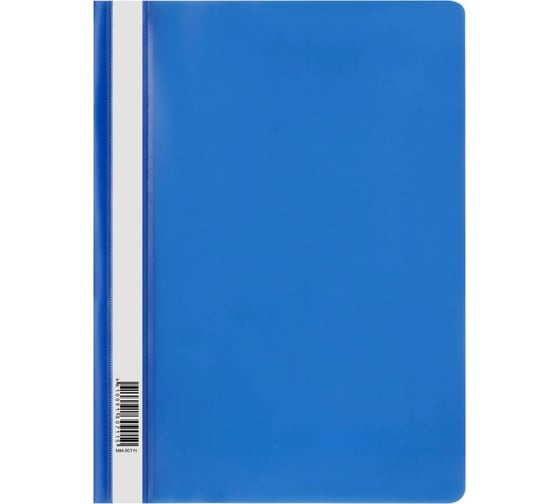 Изображение товара Папка-скоросшиватель СТАММ пластик, А4, 120 мкм, синяя, с прозрачным верхом ММ-30711