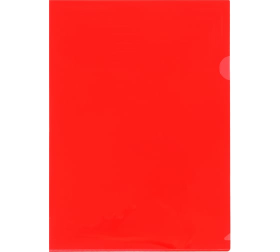 Изображение товара Папка-уголок Стамм, А4, 150 мкм, непрозрачная, 20 шт в комплекте, красная ММ-32265