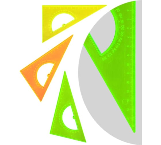 Изображение товара Треугольник СТАММ 30°, 16 см, пластиковый, с транспортиром, прозрачный ТК01