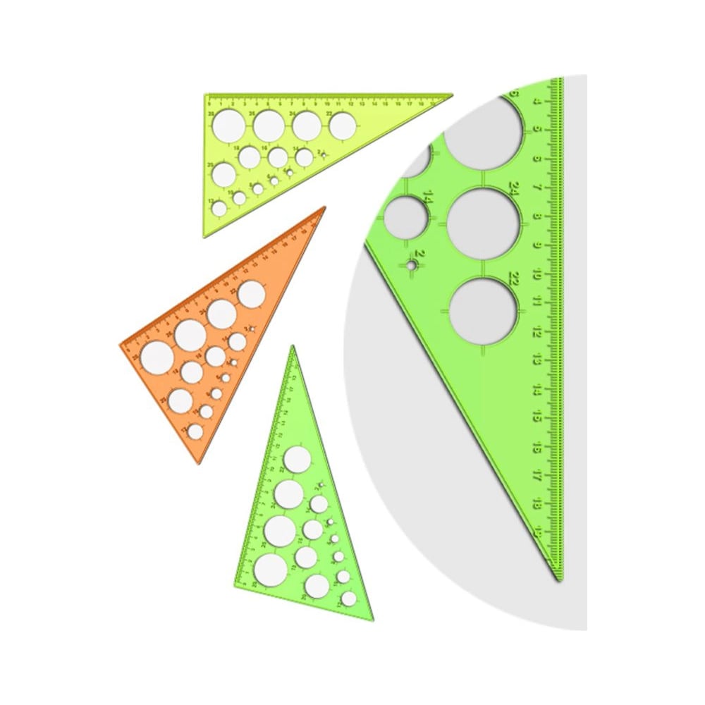 Изображение товара Пластиковый треугольник СТАММ 30° 19 см с окружностями и транспортиром