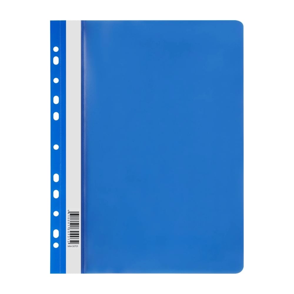 Изображение товара Папка-скоросшиватель СТАММ пластиковая А4 120 мкм с перфорацией синяя ММ-30731