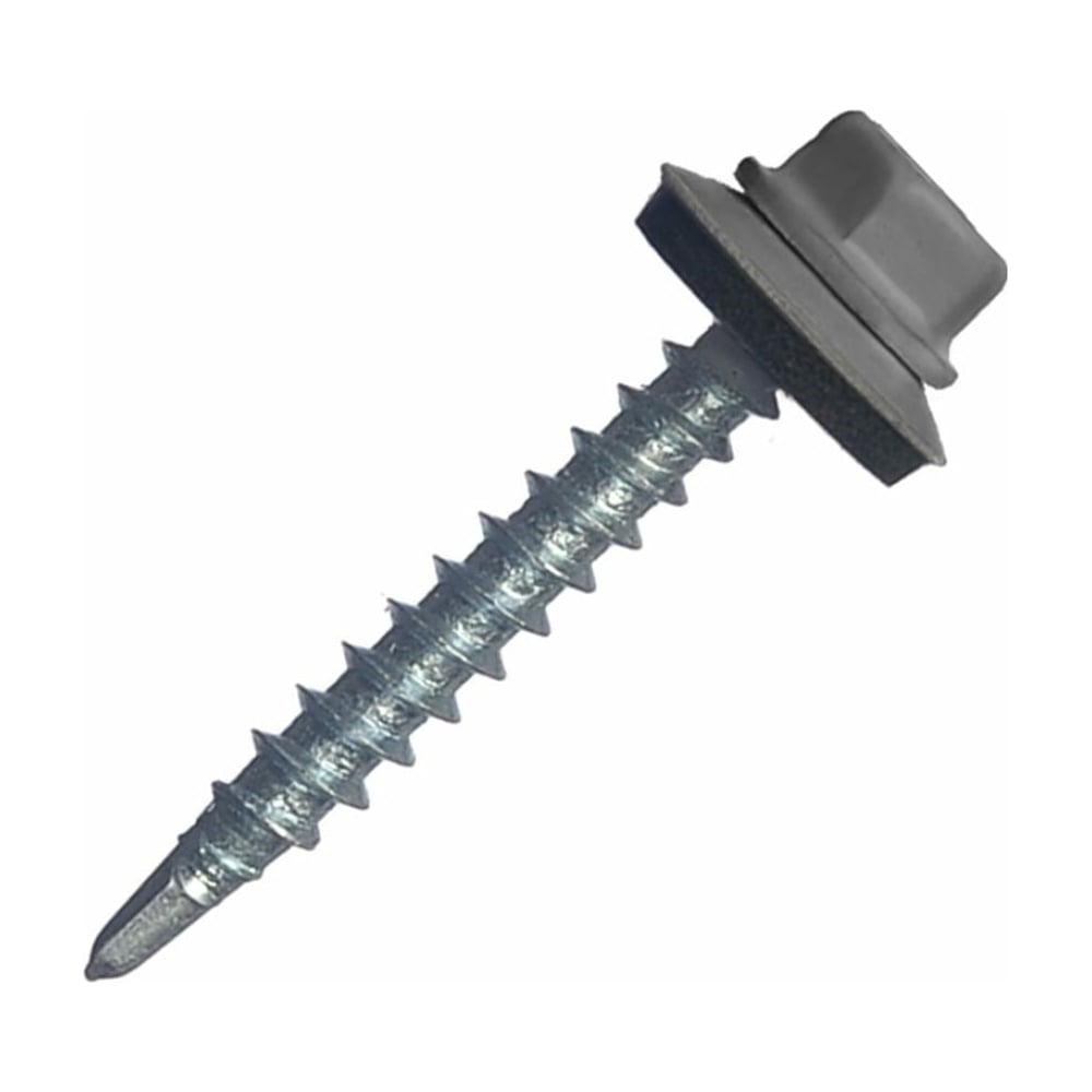 Изображение товара Саморез кровельный STARFIX 4.8x70 мм цинк, шайба с прокладкой, PT3, RAL 7024, 5 кг SMV2-44633-5