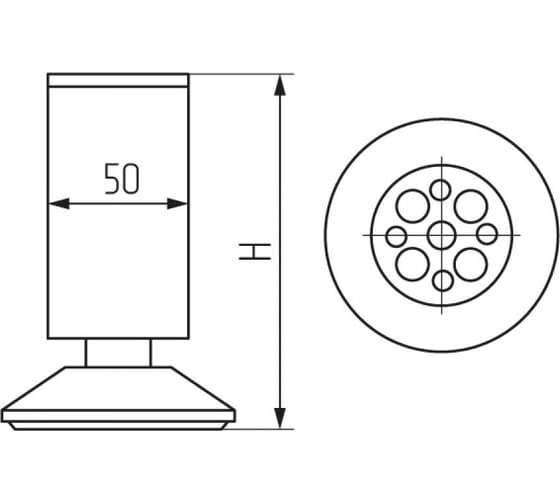 Изображение товара Опора мебельная STARFIX круглая, d50 79-86 мм, алюминий SMF-5968