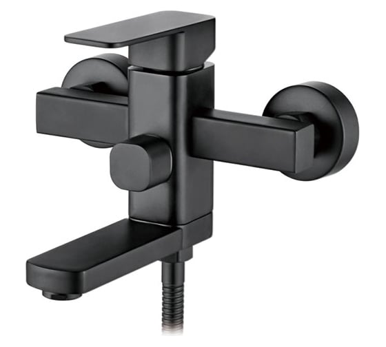 Изображение товара Смеситель Ledeme ванна картридж д.35мм, излив 180мм, дивертор в корпусе керамика, черный L3233B 808472