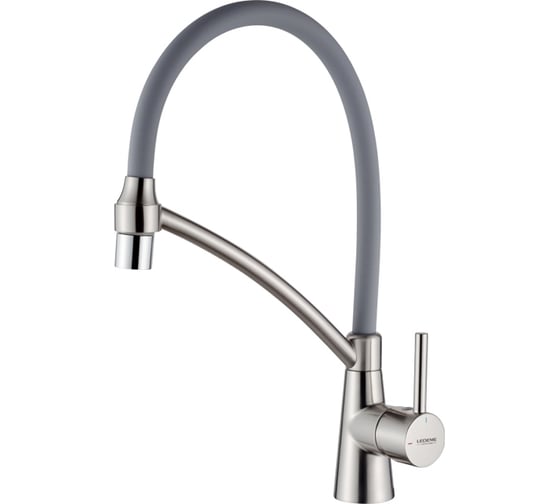 Изображение товара Смеситель для кухни Ledeme L4399A-9 гибкий шланг, серый 12656