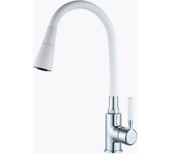 Изображение товара Смеситель для кухни Ledeme L74199-3 с силиконовым изливом, белый 65948