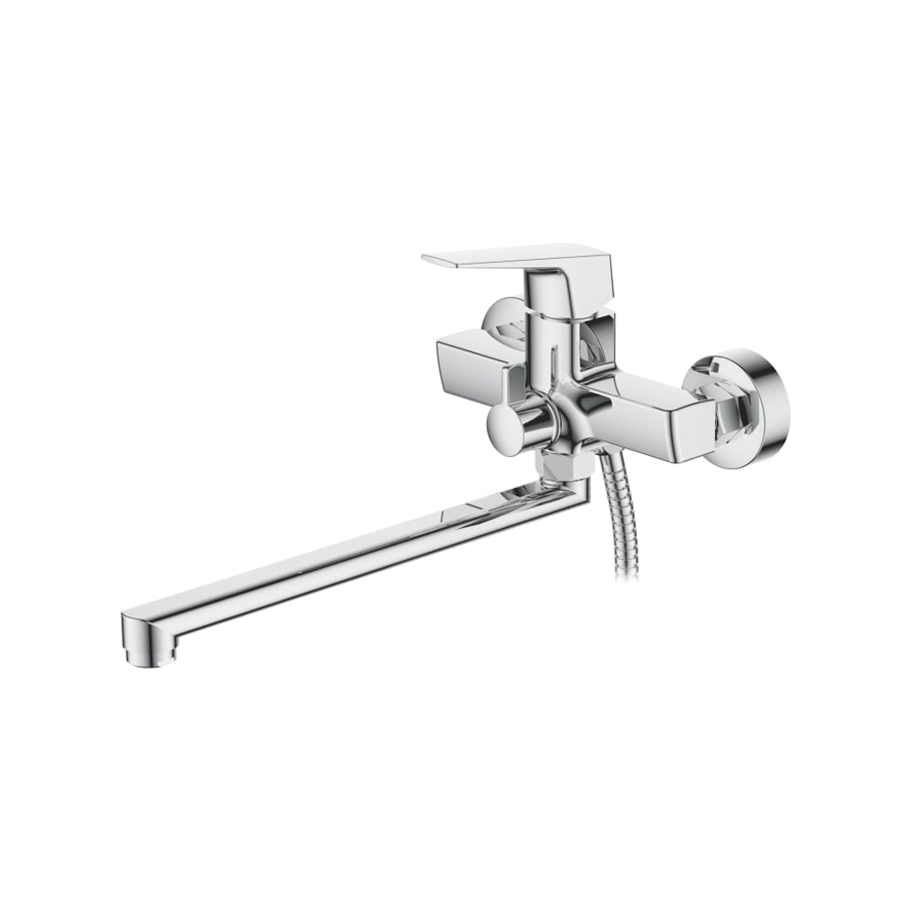 Изображение товара Смеситель для ванной Ledeme L2281 с длинным изливом 35 см хром настенный