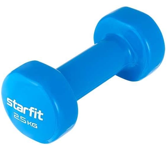 Изображение товара Гантель виниловая Starfit DB-101 2.5 кг, синий ЦБ-00001449