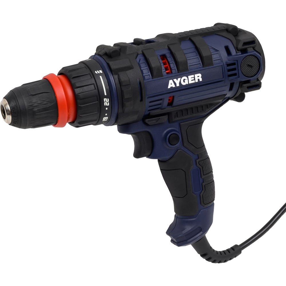 Изображение товара Сетевой шуруповерт AYGER AES700DFR 700 Вт быстрозажимной реверс мощный