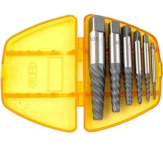 Изображение товара Набор экстракторов для выворачивания сорванных винтов CNIC из 6-ти штук М3-М6 - М18-М24 9ХС 53876