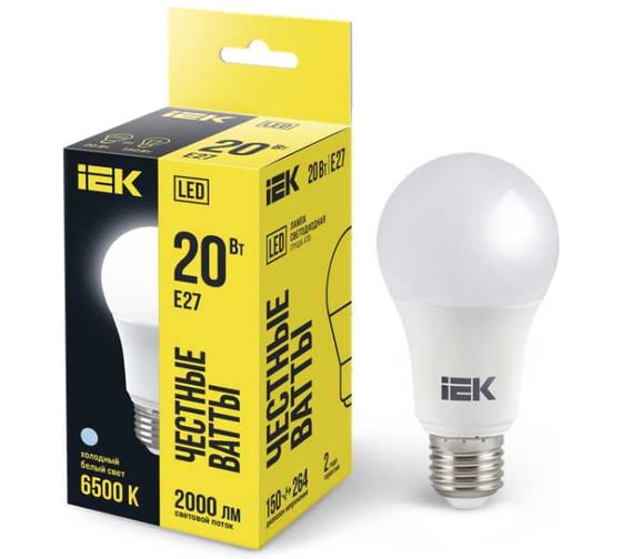 Изображение товара Лампа IEK LED A60 20Вт 230В 6500К E27 LLE-A60-20-230-65-E27