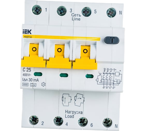 Изображение товара Дифференциальный автомат IEK АВДТ-34 MAD22-6-025-C-30