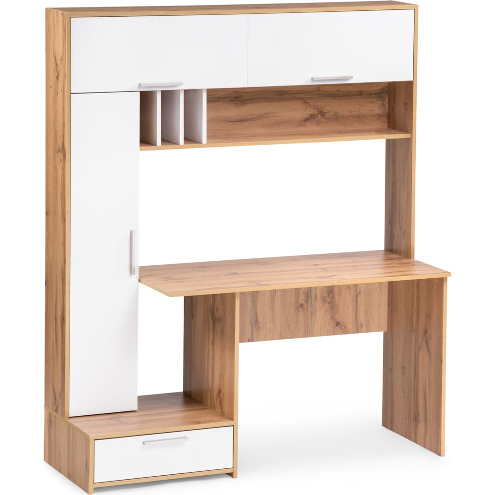 Изображение товара Компьютерный стол Моби Лайт дуб золотой и белый премиум классический дизайн