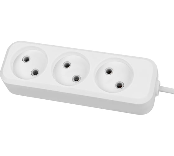 Изображение товара Удлинитель сетевой TDM ELECTRIC 3 розетки, 5 метров, 10 А, 2300 Вт, белый, SQ1303-1312