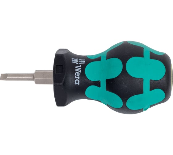 Изображение товара Короткая отвёртка для карбюраторов, шлицевая WERA 335 Stubby SL 3,5x0,6x24,5 мм WE-008840