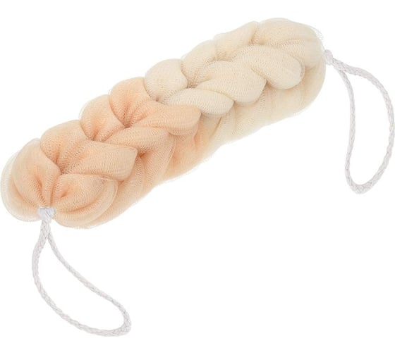 Изображение товара Мочалка-косичка Банные Штучки "Гигант", градиент, кремовая, 120 г,31x6,5,6,5 см, для бани и сауны 41452