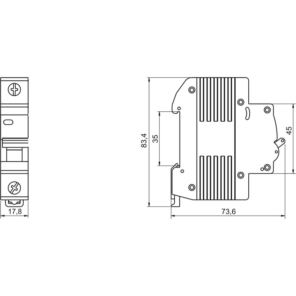Изображение товара Автоматический модульный выключатель IEK 1п B 4А ВА 47-29 4.5кА ИЭК MVA20-1-004-B