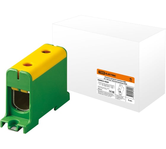 Изображение товара Клемма TDM ELECTRIC вводная, силовая, КВС, 35-150 кв.мм, желтая/зеленая SQ0833-0009