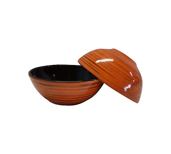 Изображение товара Розетка Борисовская керамика 0,2 л, оранжевый, полоска 101570