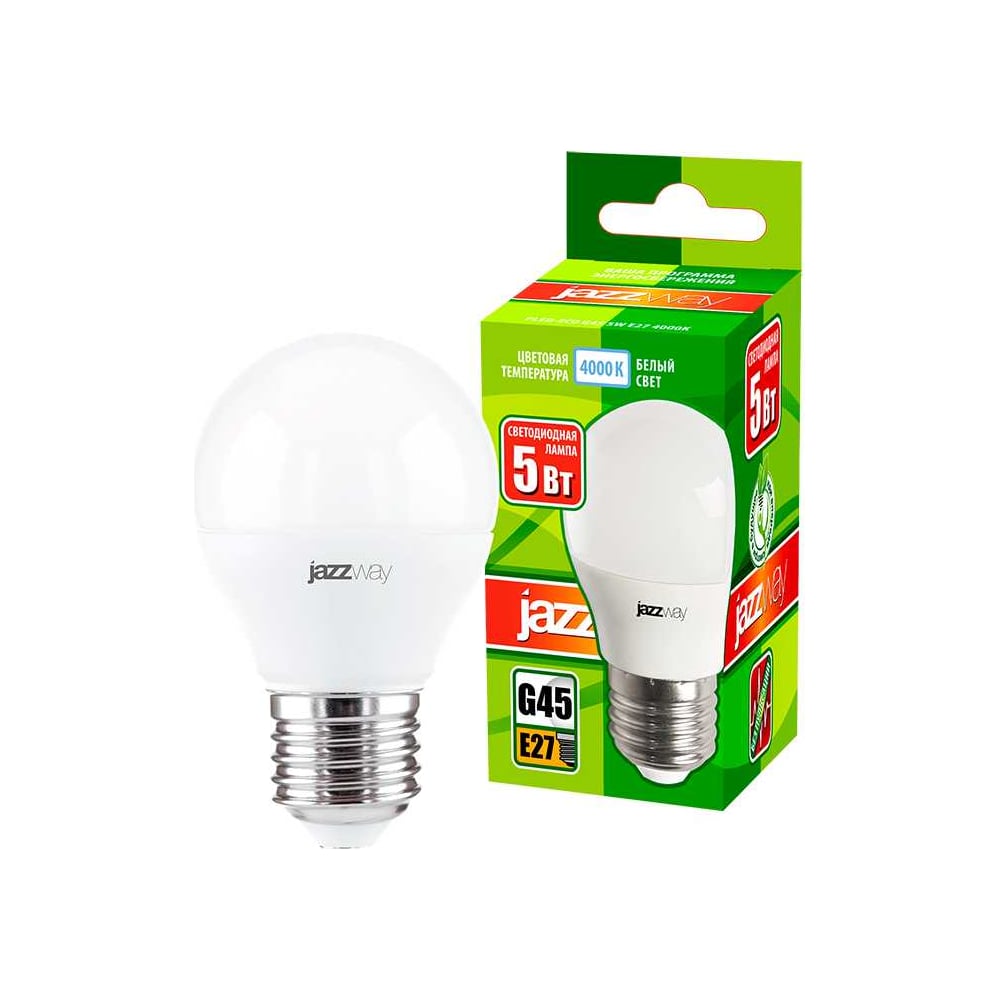 Изображение товара Светодиодная лампа Jazzway PLED-ECO G45 5Вт матовая 4000К E27