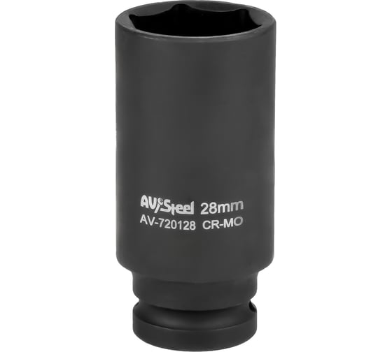 Изображение товара Головка ударная удлиненная шестигранная 28 мм, 1/2"DR AV Steel AV-720128