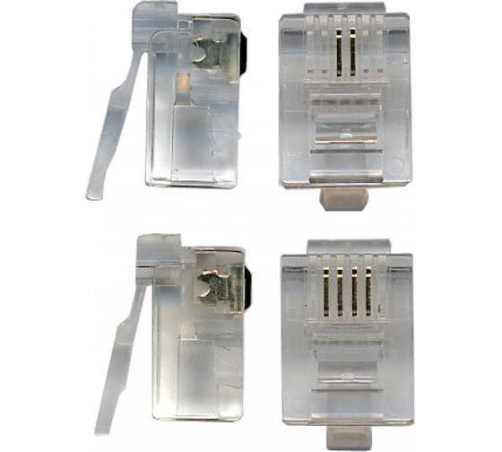 Изображение товара Телефонный коннектор TWT RJ-12 6P2C для розетки, 100 шт. в упаковке PL12-6P2C/100