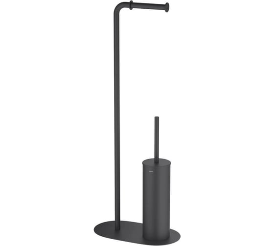 Изображение товара Держатель туалетной бумаги с ершиком Aquatek ОБЕРОН напольный, матовый черный AQ4231MB 00000135575