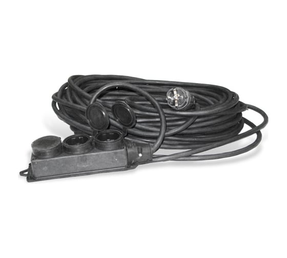 Изображение товара Удлинитель СОЮЗ ТМ 3 гнезда, 4000 Вт, заземляющий контакт, КГ, IP-44, 50м 481S-4605.