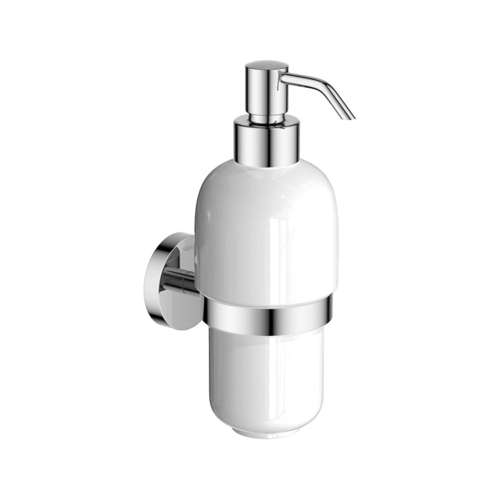 Изображение товара Дозатор Aquatek БЕТТА AQ4605CR настенный керамический латунь хром белый