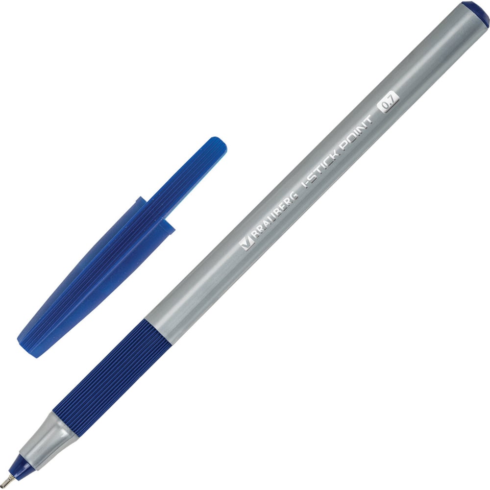Изображение товара Шариковые ручки с грипом BRAUBERG i-STICK Point, 6+2 шт., синие, линия письма 0.35 мм 144026