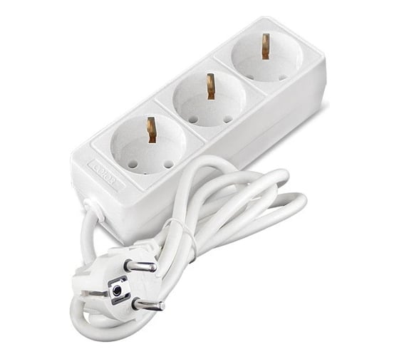 Изображение товара Бытовой удлинитель СОЮЗ ТМ 2200 Вт, с заземлением, 3 гнезда, ПВС, 7м 481S-9307