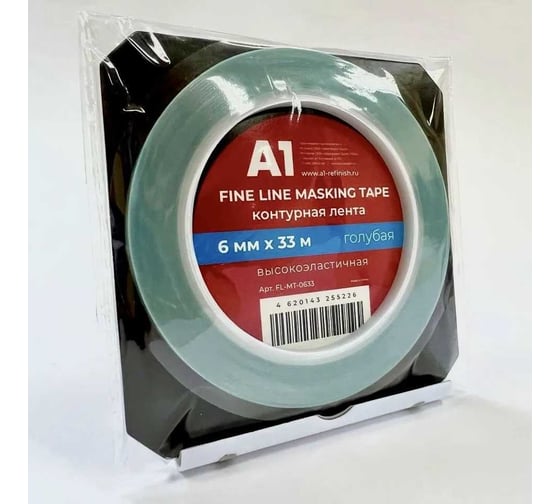 Изображение товара Контурная лента голубая A1 FINE LINE MASKING TAPE 6 мм Х 33 м FL-MT-0633