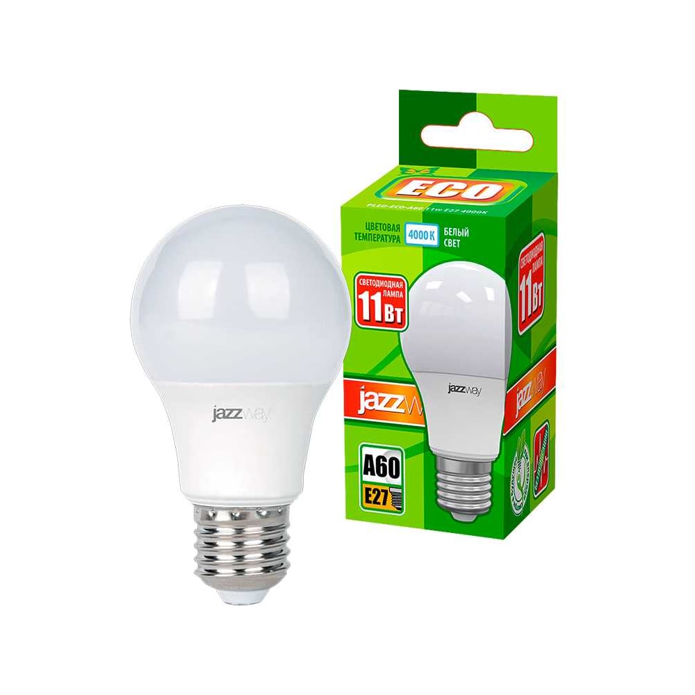 Изображение товара Светодиодная лампа Jazzway PLED-ECO 11Вт A60 цоколь E27 нейтральный белый