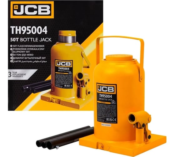 Изображение товара Домкрат бутылочный JCB 50 т с клапаном JCB-TH95004(58037)