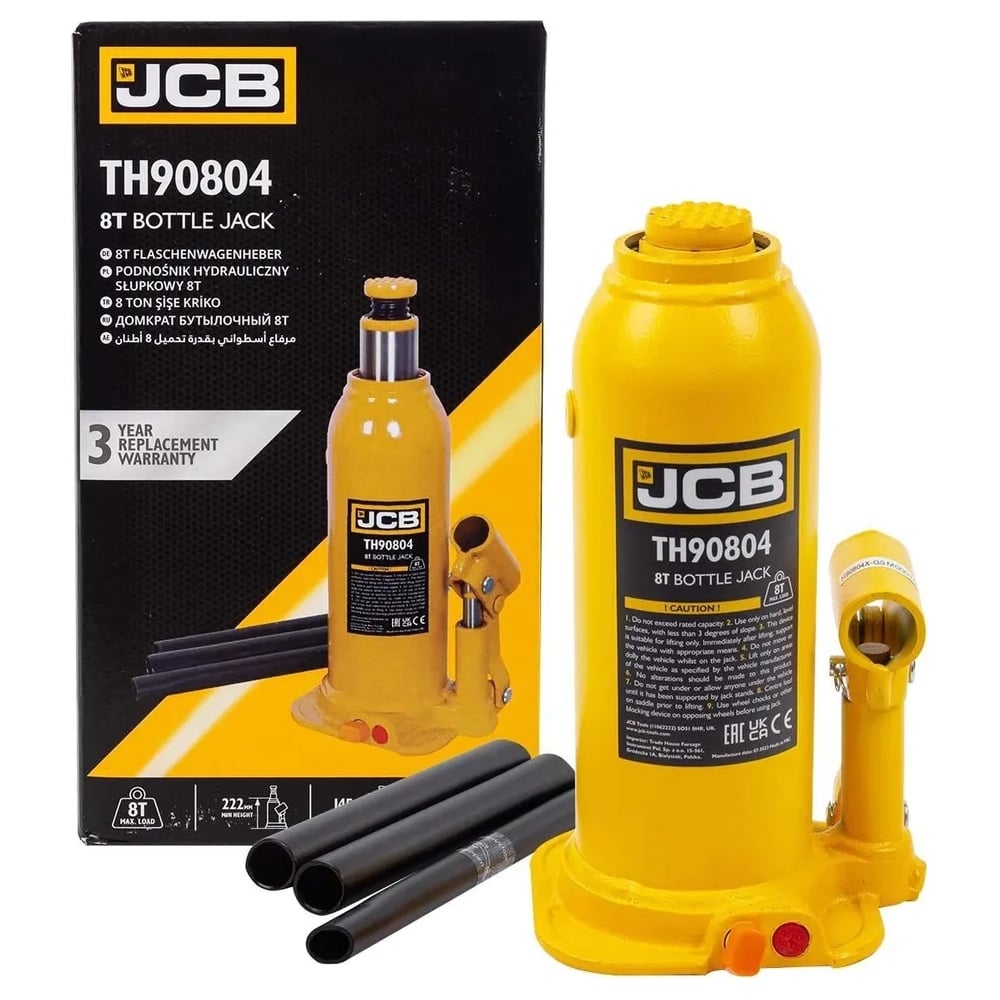 Изображение товара Домкрат бутылочный JCB 8 т с клапаном гидравлический полупрофессиональный