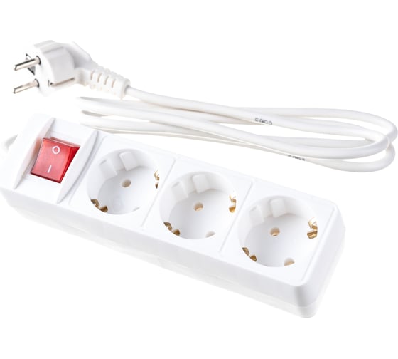 Изображение товара Бытовой удлинитель СОЮЗ ТМ, 2200Вт, с/з, выкл, 3гн., ПВС, 1.5м 481S-7301