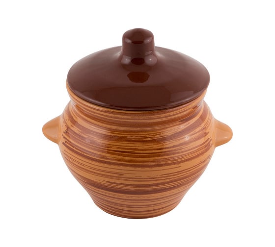 Изображение товара Горшок для жаркого Борисовская керамика 0,5 л, Полосы 006691