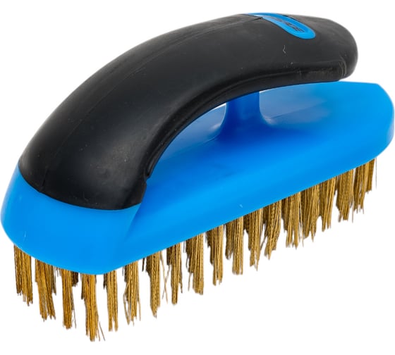 Изображение товара Щетка по металлу Forsage ручная в пластиковом корпусе с прорезиненной рукояткой (латунная проволока, 5x18рядов) F-340125328(17427)