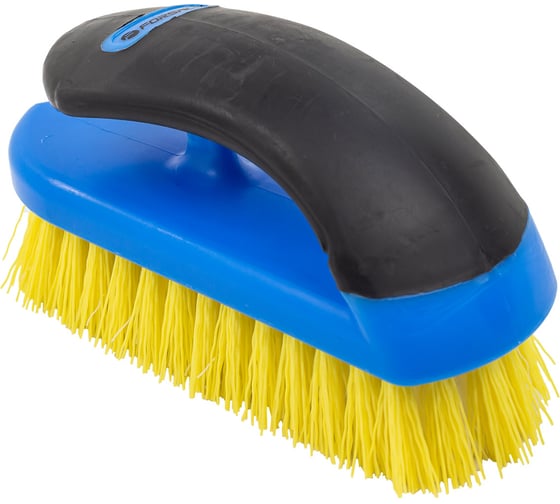 Изображение товара Щетка по металлу Forsage ручная в пластиковом корпусе с прорезиненной рукояткой (пластиковая проволока, 5x18рядов) F-340125828(17428)