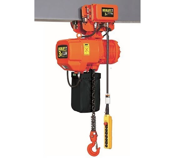 Изображение товара Цепная передвижная электрическая таль OCALIFT 03-01s г/п 3 тонны, высота 6м, 380в OCA0301ST6m