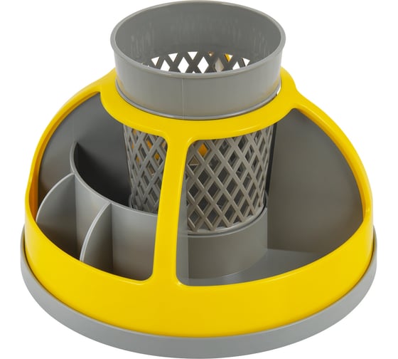 Изображение товара Подставка-органайзер Staff Attraction 9 отделений, вращающаяся, серая/желтая 238318