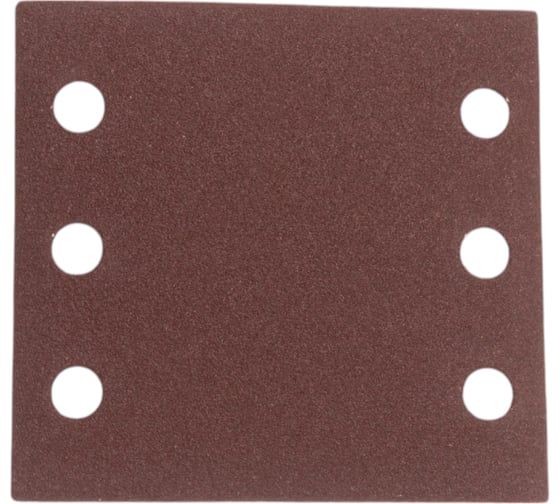 Изображение товара Шлифлист для дерева 100x110 мм, Р80, самосцепляющийся, 6 отверстий, 5 шт WORTEX 1334430
