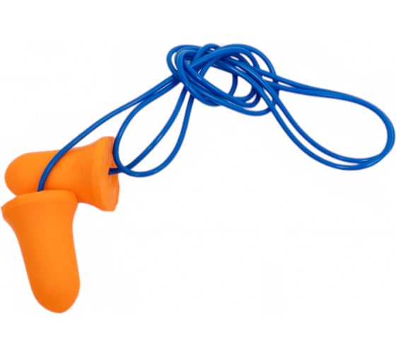 Изображение товара Противошумные вкладыши РОСОМЗ БЛОКЕР® cо шнурком, 35 дБ, одноразовые 63715