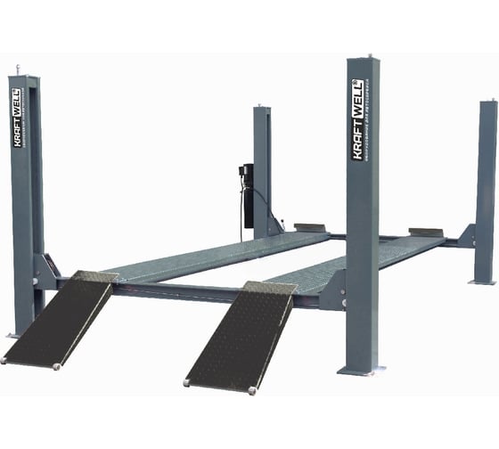 Изображение товара Четырехстоечный подъемник KraftWell г/п 5500 кг, гладкие платформы KRW5.5