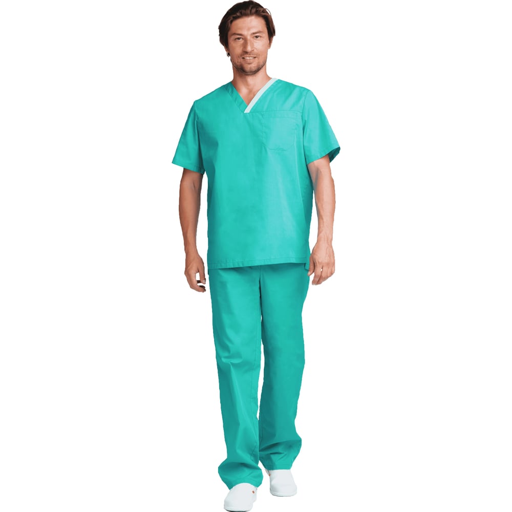 Изображение товара Мужской костюм двойка Хирург Медикал зеленый размер 96-100