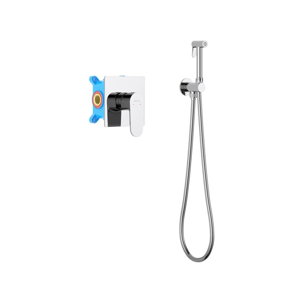 Изображение товара Набор с гигиеническим душем Aquatek ОБЕРОН смеситель + гигиеническая лейка + шланг + шланговое подсоединение с держателем AQ1219CR 00000135154