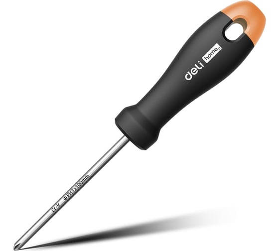 Изображение товара Крестовая отвертка Deli "Home Series Gray" HT1205C PH1x100мм (Cr-V, Soft Touch рукоятка, эксклюзивный дизайн, подарочная упаковка) 130290
