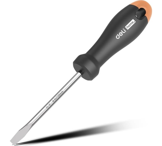 Изображение товара Шлицевая отвёртка Deli "Home Series Gray" HT1106C 6x150мм (Cr-V, Soft Touch рукоятка, эксклюзивный дизайн, подарочная упаковка) 130298
