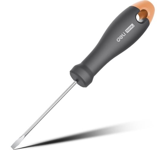 Изображение товара Шлицевая отвёртка Deli "Home Series Gray" HT1103C SL3x75мм (Cr-V, Soft Touch рукоять, эксклюзивный дизайн, подарочная упаковка) 130296